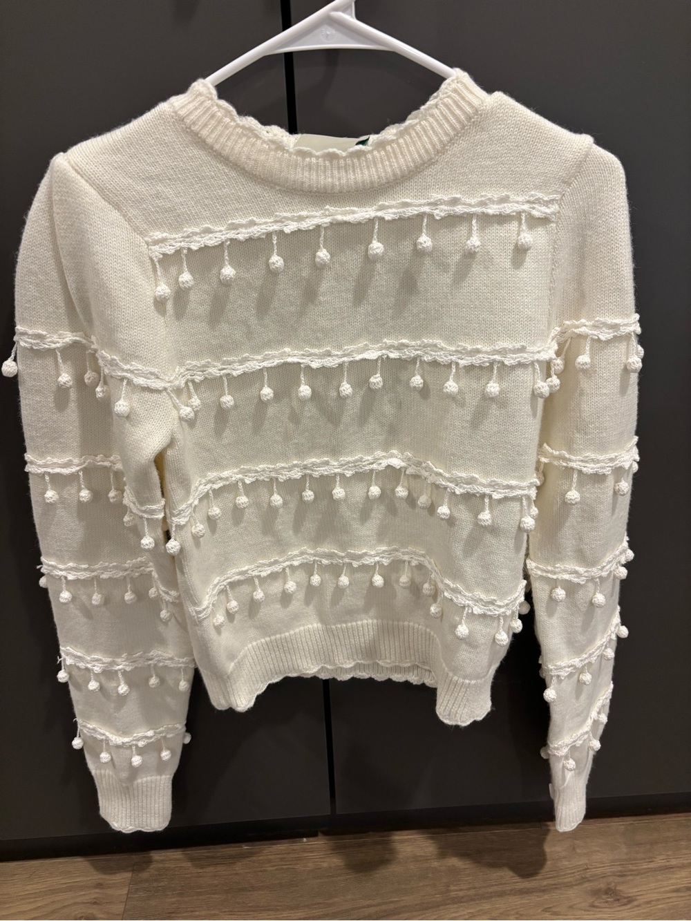 Farm Rip Cream Pom-Pom Detail Sweater